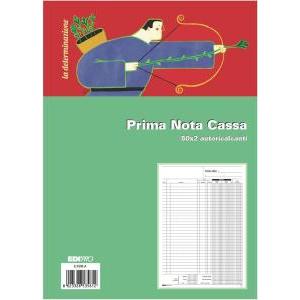 5 pz blocco prima nota cassa 50 fg. in 2 copie 21x31 cm e5356a