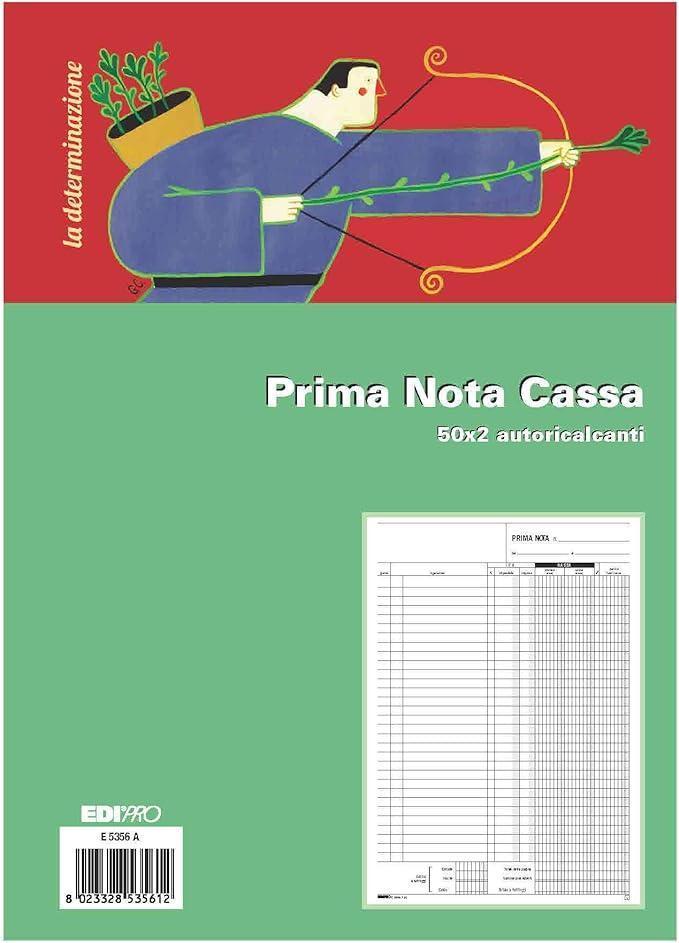 edipro edipro 5 pz blocco prima nota cassa 50 fg. in 2 copie 21x31 cm e5356a - foto 1
