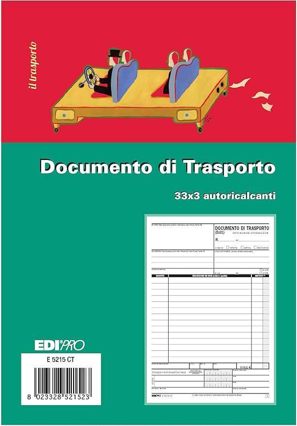 edipro edipro 5 pz ddt documento di trasporto 33 fg. in 3 copie 15x23 cm e5215ct - foto 1