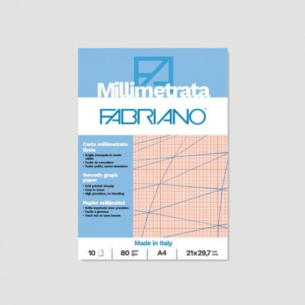 fabriano fabriano blocco millimetrato a4 21x29,7 cm 10 fg. 80gr/mq - foto 1
