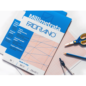 Blocco millimetrato 23x33 cm 10 fg. 80gr/mq