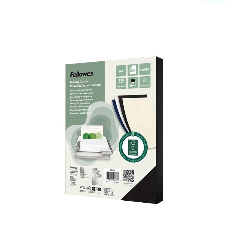 fellowes fellowes cartoncino delta per rilegare a4 21,x29,7 cm 250gr 100 fogli nero - foto 1