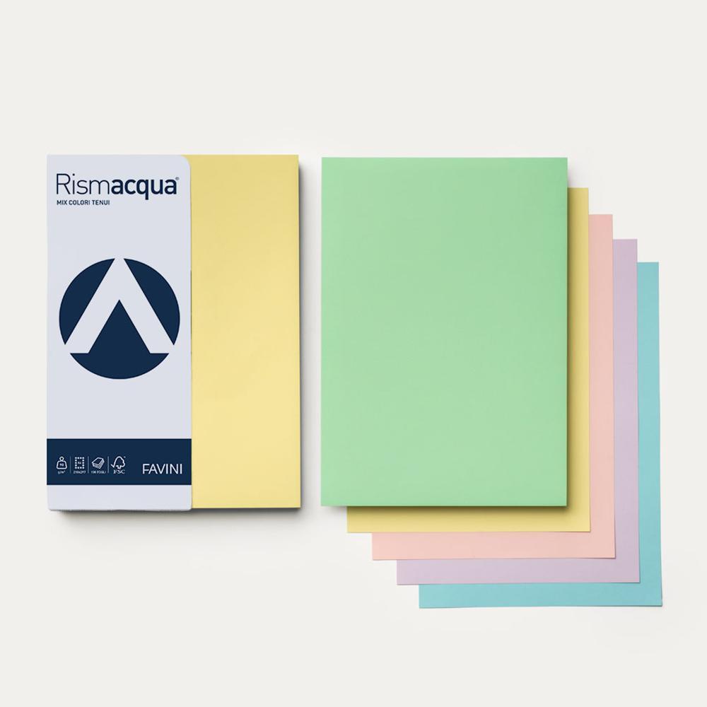 favini favini rismacqua small mix colori assortiti a4 50 fogli 200 gr/mq - foto 1
