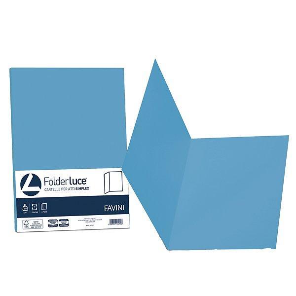 favini favini cartelle per atti folderluce simplex 50 pz colore azzurro 55 - foto 1