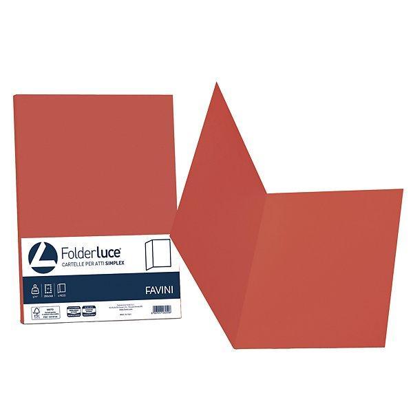 favini favini cartelle per atti folderluce simplex 50 pz colore rosso scarlatto 61 - foto 1