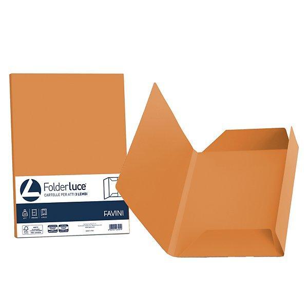 favini favini folderluce 25 pz cartelline per atti tre lembi arancio 56 - foto 1