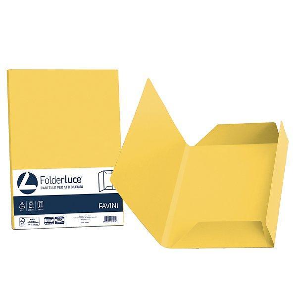 favini favini folderluce 25 pz cartelline per atti tre lembi giallo sole 53 - foto 1
