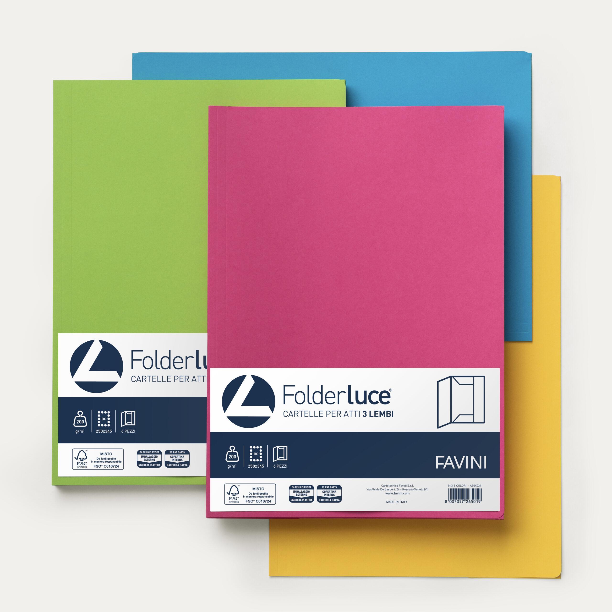 favini favini folderluce 25 pz cartelline per atti tre lembi giallo sole 53 - foto 2