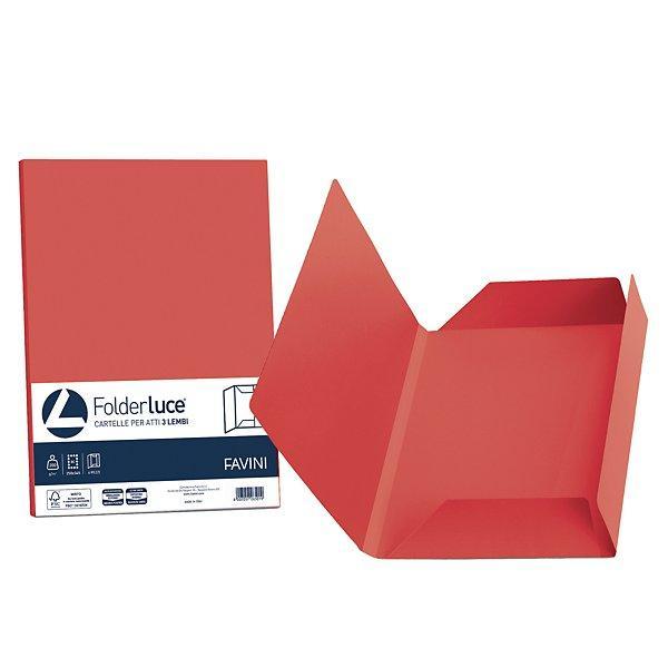 favini favini folderluce 25 pz cartelline per atti tre lembi rosso scarlatto 61 - foto 1
