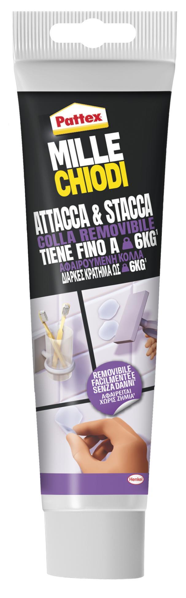 pattex pattex millechiodi attacca e stacca trasparente 44gr. - foto 1