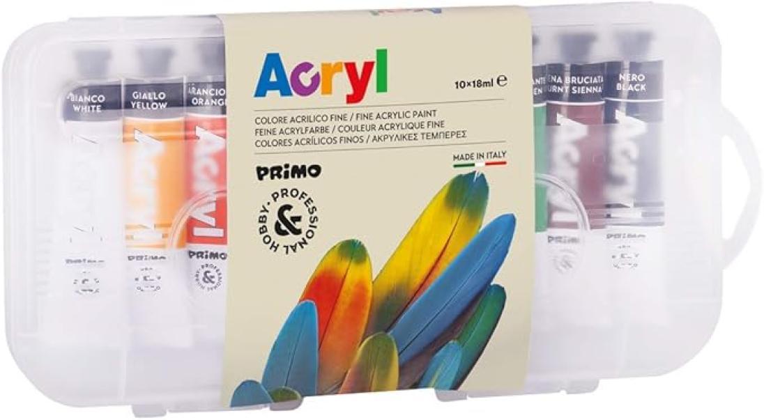 primo primo tempera acrilica da 18 ml 10 colori assortiti - foto 1