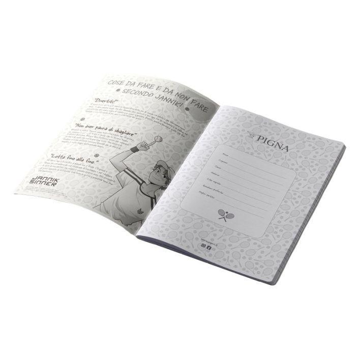 pigna pigna maxi quaderno a4 - 40 fogli da 80gr./mq quadretti da 5 mm jannik sinner - foto 2