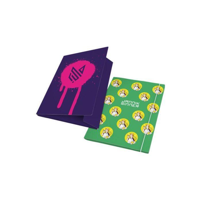 pigna pigna cartella portadocumenti con elastico formato 26 x 35,5 cm e dorso 1,2 cm confezione da 6 pezzi jannik sinner - foto 1