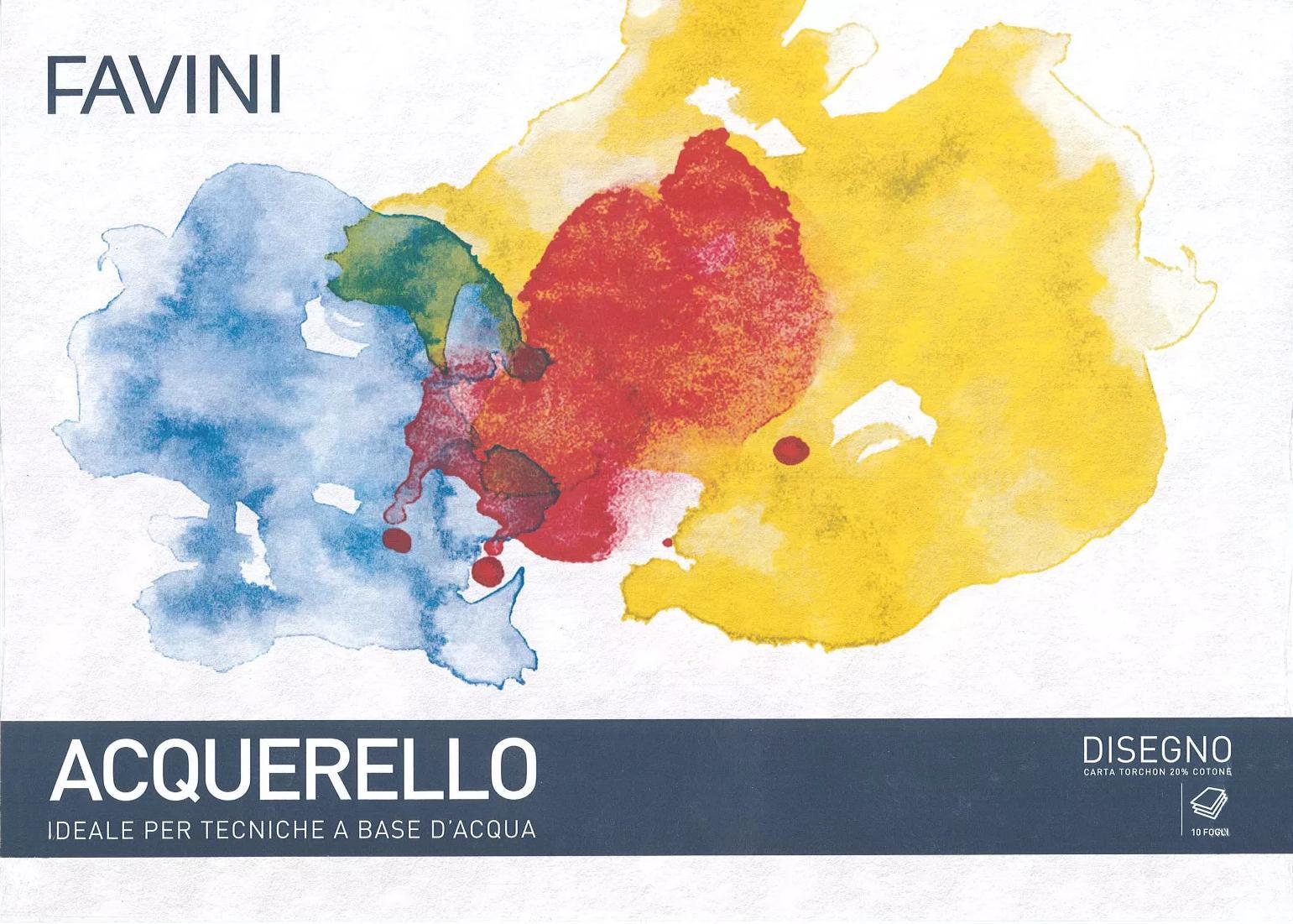 favini favini acquerello blocco disegno 25x35 cm 10 fogli da 340 gr/mq colore bianco - foto 1