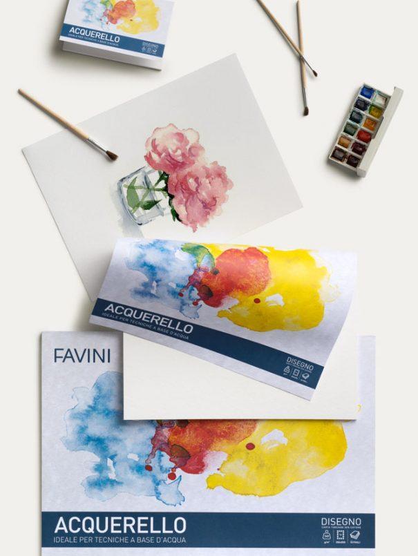 favini favini acquerello blocco disegno 25x35 cm 10 fogli da 340 gr/mq colore bianco - foto 2