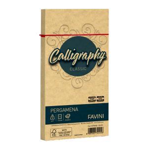 Calligraphy buste pergamena 11x22 cm conf da 25 pz carta da 90 gr/mq colore oro