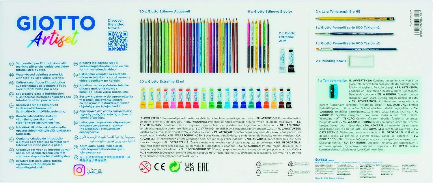giotto giotto artiset set di tempere e matite colorate acquerellabili - foto 3