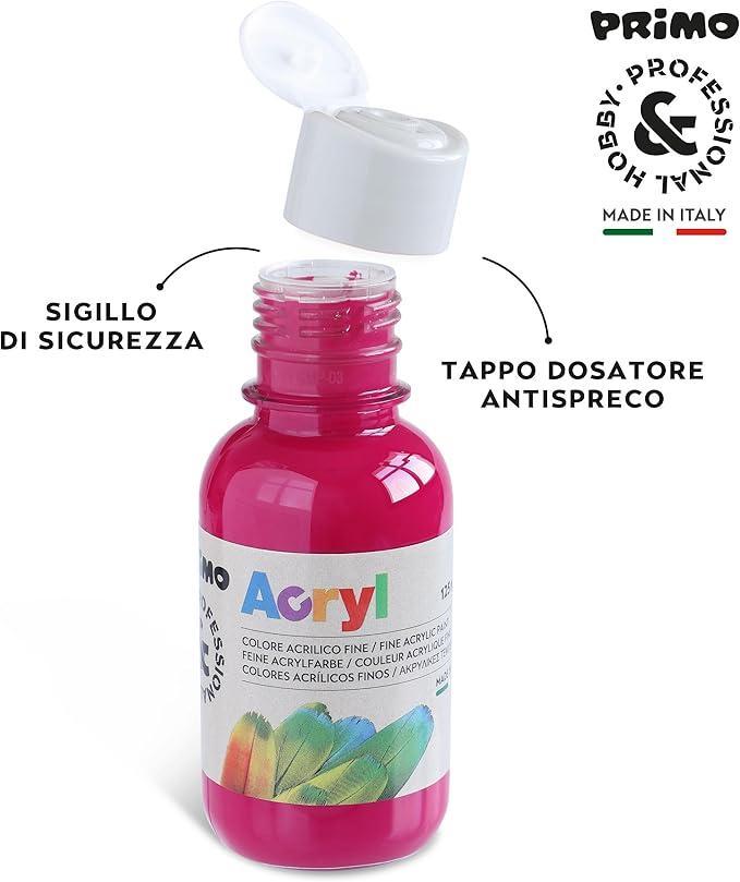 primo primo tempera acrilica da 125 ml colore rosso magenta 301 - foto 2