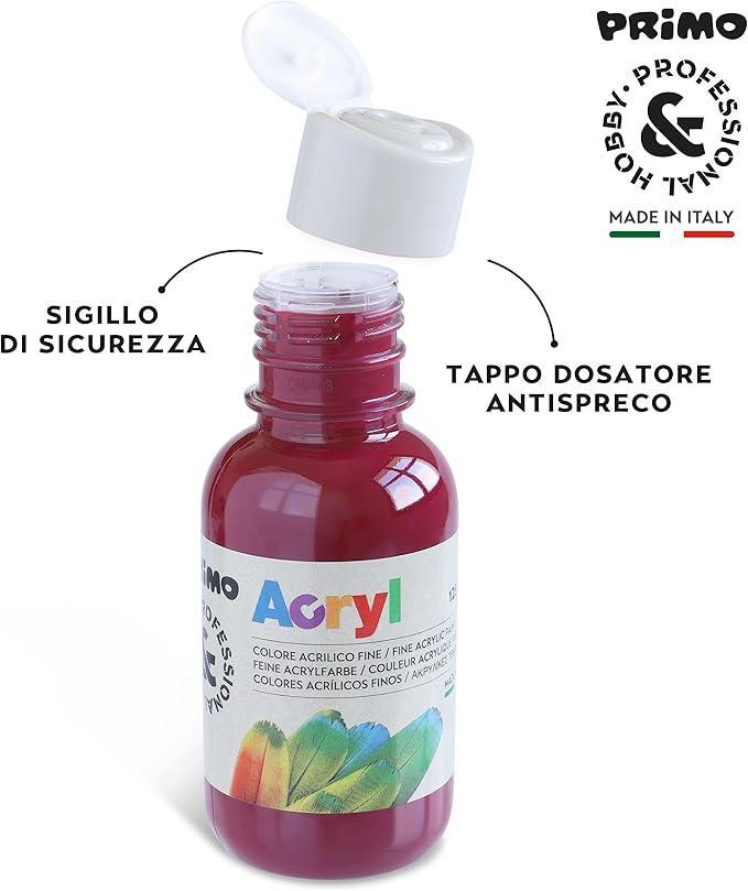 primo primo tempera acrilica da 125 ml colore bordeaux 320 - foto 2