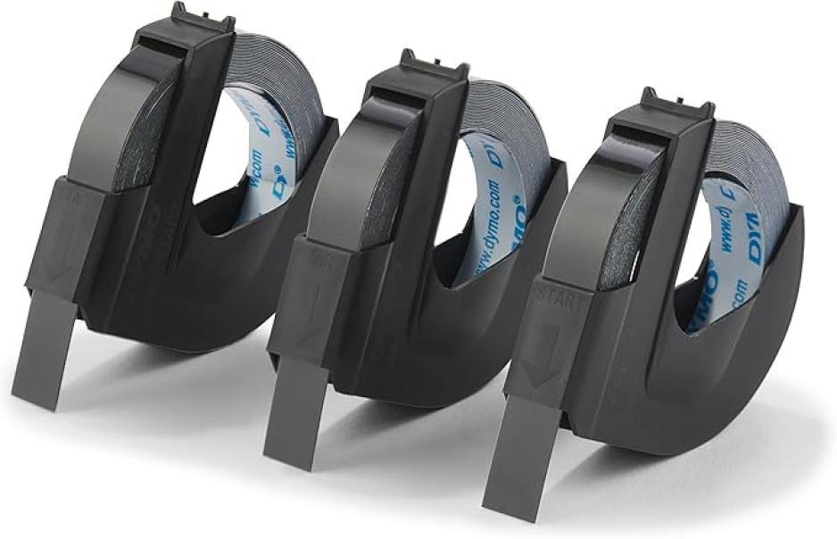 dymo dymo nastro etichette 9 mm x 3 mt in blister da 3 pz colore nero - foto 2