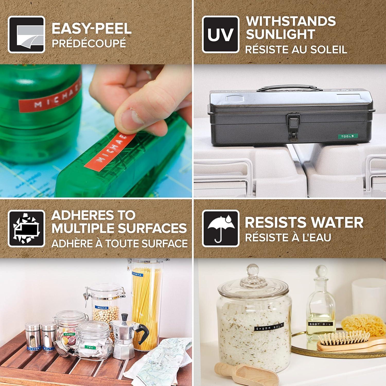 dymo dymo nastro etichette 9 mm x 3 mt in blister da 3 pz colore nero - rosso - blu - foto 5