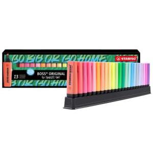 Boss original by snooze one set evidenziatori da 23 pz di cui 9 fluorescenti e 14 pastello in colori assortiti