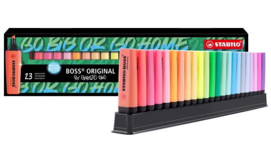 stabilo stabilo boss original by snooze one set evidenziatori da 23 pz di cui 9 fluorescenti e 14 pastello in colori assortiti - foto 1