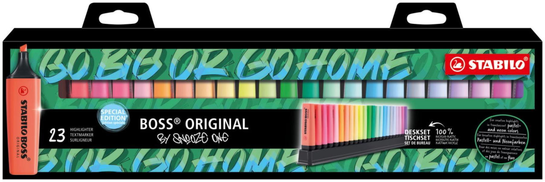 stabilo stabilo boss original by snooze one set evidenziatori da 23 pz di cui 9 fluorescenti e 14 pastello in colori assortiti - foto 2
