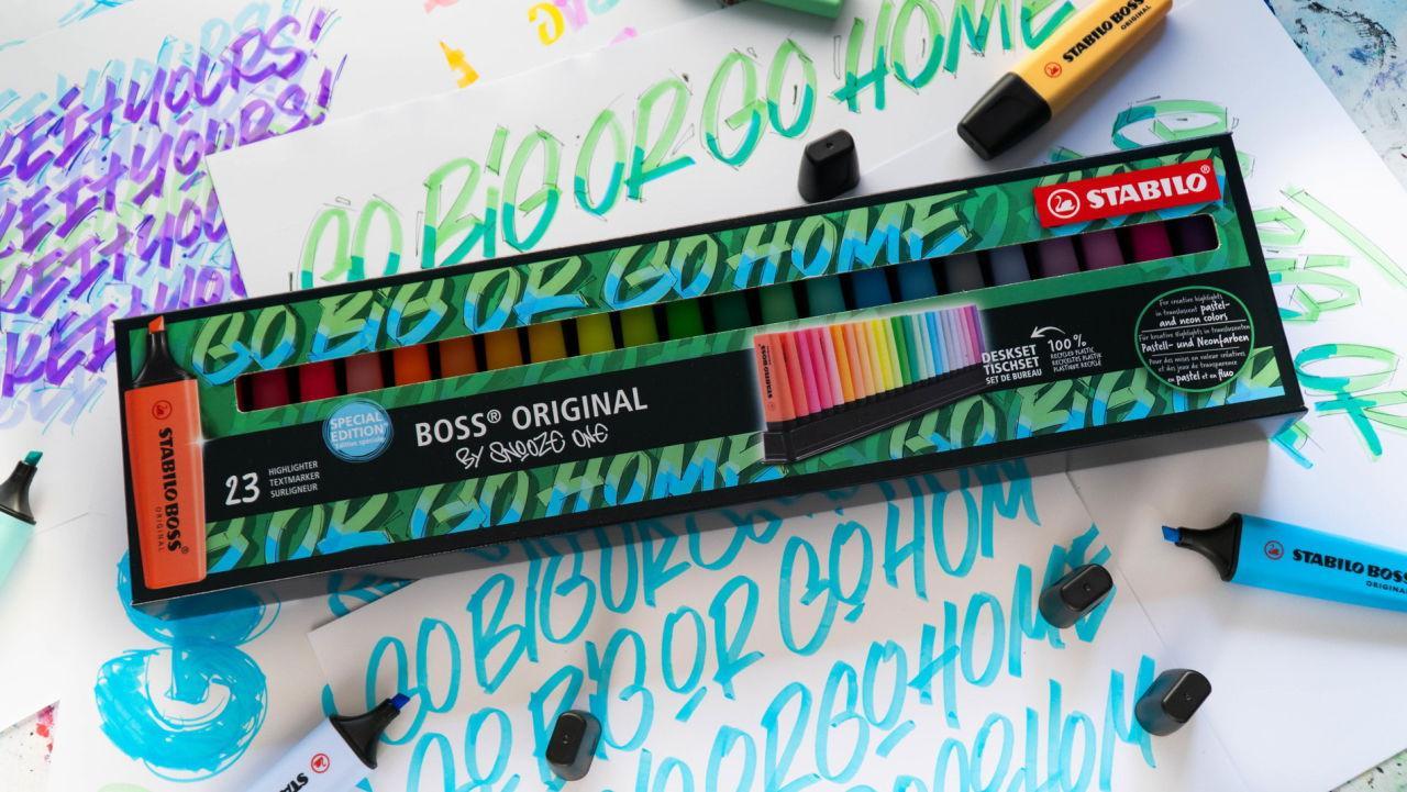 stabilo stabilo boss original by snooze one set evidenziatori da 23 pz di cui 9 fluorescenti e 14 pastello in colori assortiti - foto 3