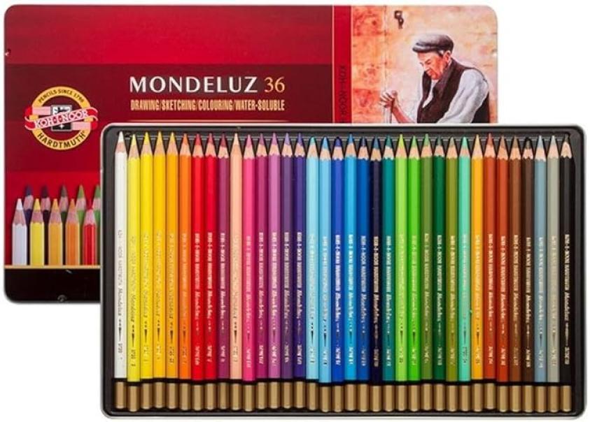 koh-i-noor koh-i-noor mondeluz pastelli acqerellabili confezione di metallo da 36 pz in colori assortiti - foto 1