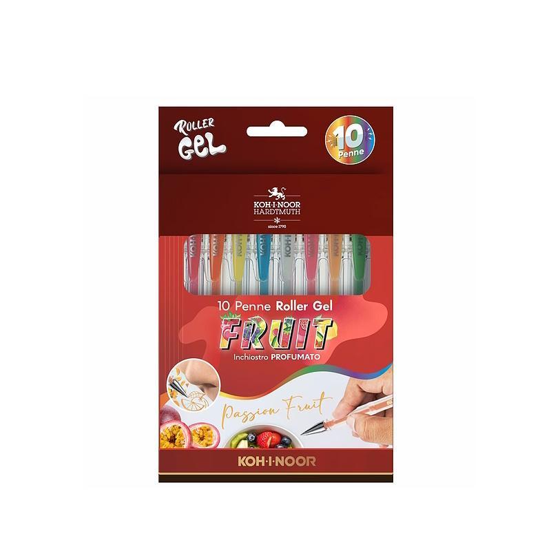 koh-i-noor koh-i-noor penne roller gel inchiostro profumato fruit 10 colori assortiti - foto 1