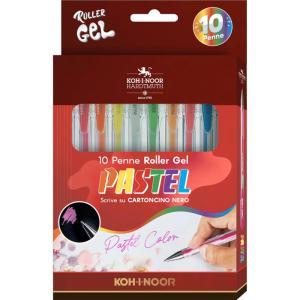 Penne roller inchiostro gel 10 colori pastello assortiti