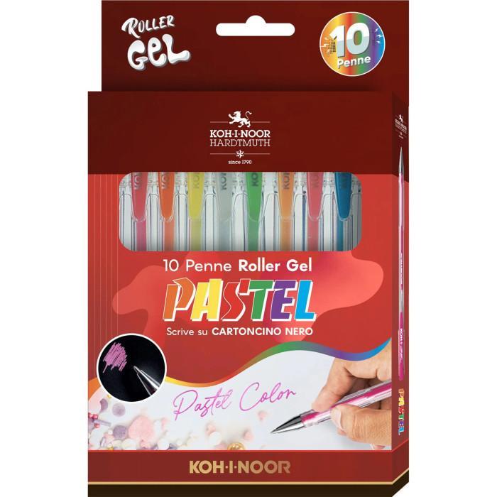 koh-i-noor koh-i-noor penne roller inchiostro gel 10 colori pastello assortiti - foto 1