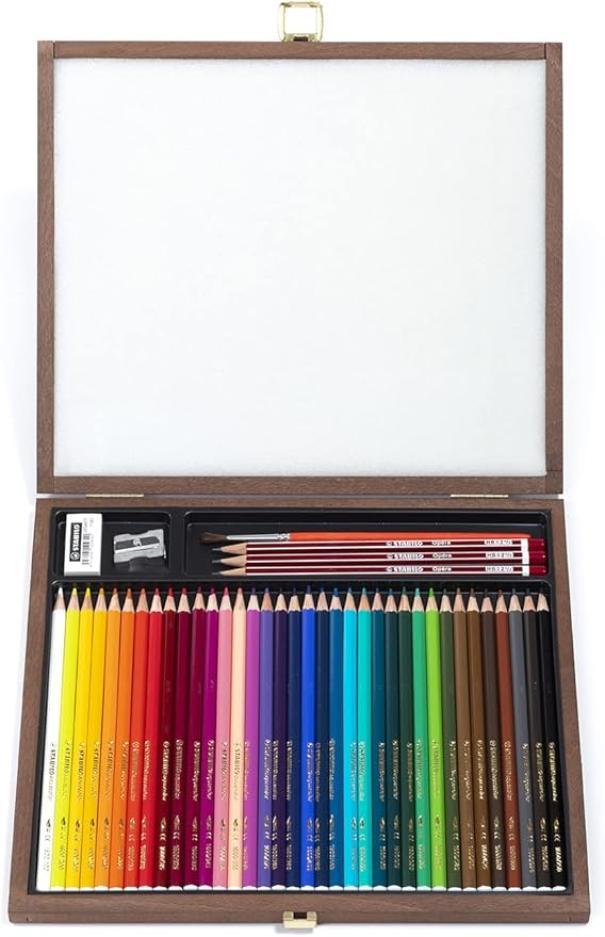 stabilo stabilo aquacolor 36 pastelli acquerellabili in scatola di legno - foto 2