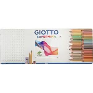 Supermina pastelli astuccio in metallo da 50 pz in 46 colori assortiti e mina da 3,8 mm