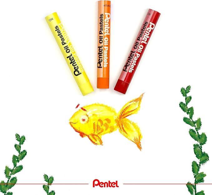 pentel pentel pastelli ad olio morbidi in confezione da 12 pezzi in colori assortiti - foto 2