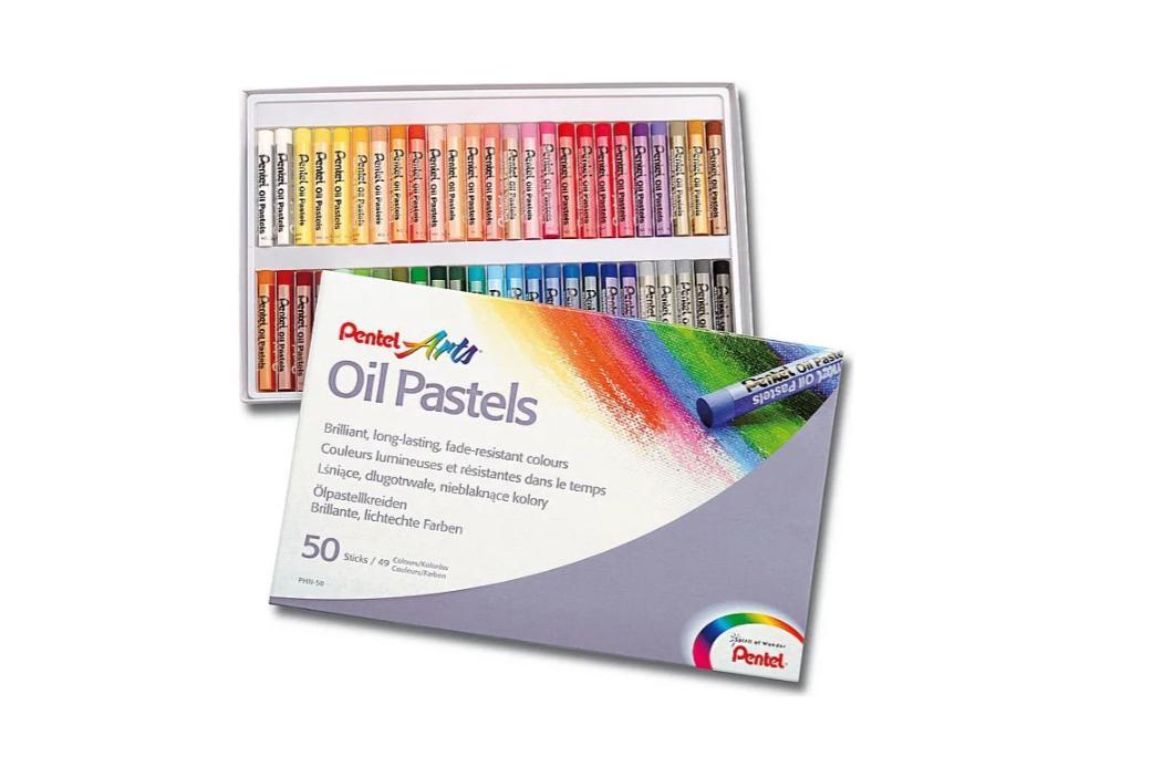 pentel pentel pastelli ad olio morbidi in confezione da 50 pezzi in colori assortiti - foto 1