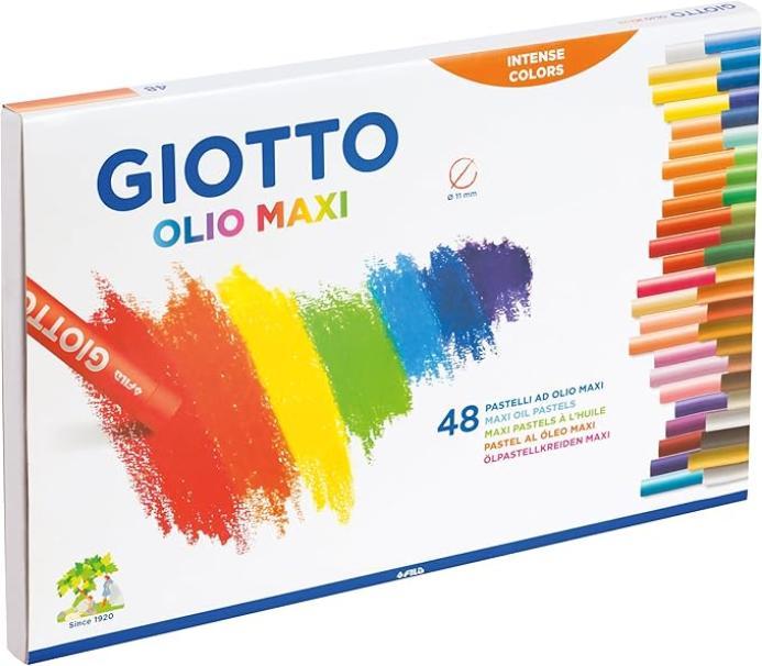 giotto giotto pastelli ad olio maxi 11 mm in confezione da 48 colori assortiti - foto 1