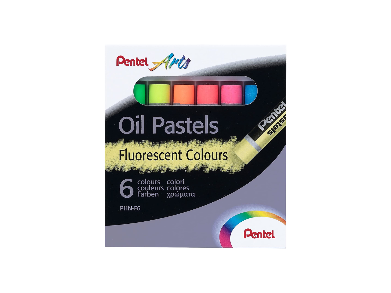 pentel pentel pastelli a olio 6 colori fluo - foto 1