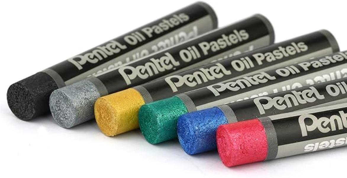pentel pentel pastelli a olio 6 colori metal - foto 2