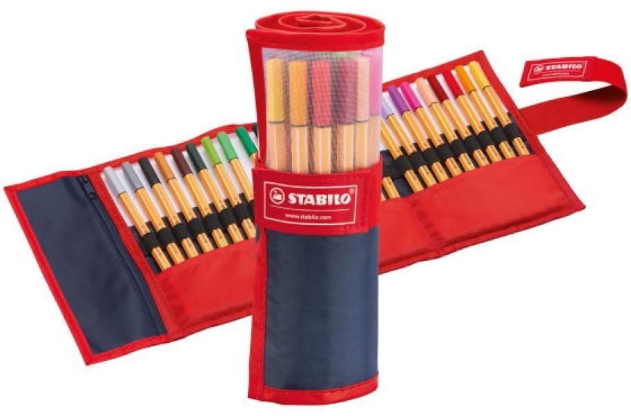 stabilo stabilo point 88 fineliner rotolo 25 pennarelli colori assortiti 8825-021 - foto 1