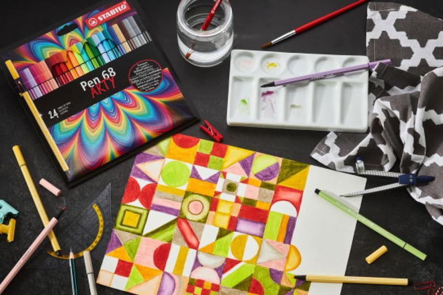 stabilo stabilo pen 68 arty pennarello con punta m da 1 mm in scatola di metallo da 10 pz in colori assortiti - foto 4