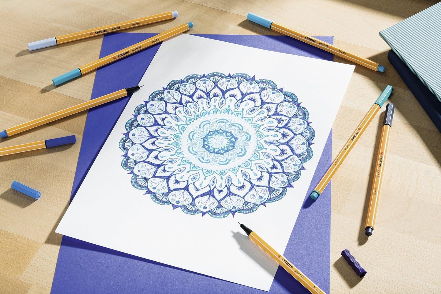 stabilo stabilo point 88 scatola in metallo da 50 pz penne fineliner a punta fine da 0,4 mm colori assortiti - foto 5