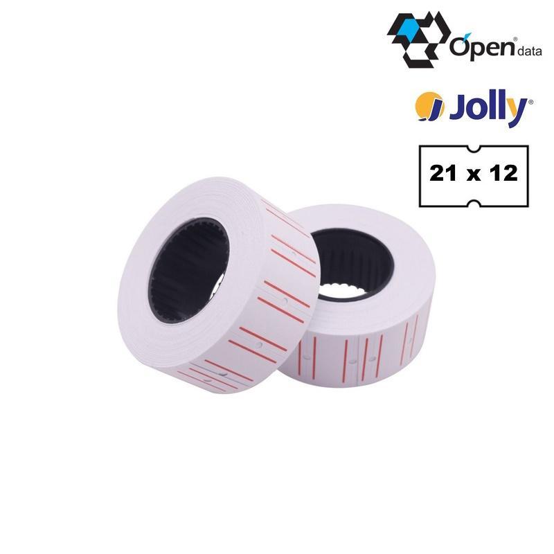 open data open data jolly etichette permanenti conf. da 10 rotoli per prezzatrice dimensione 21x12 mm colore bianco - foto 1