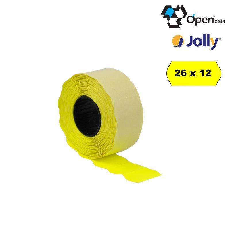 open data open data jolly etichette permanenti conf. da 10 rotoli per prezzatrice dimensione 26x12 mm colore giallo - foto 1