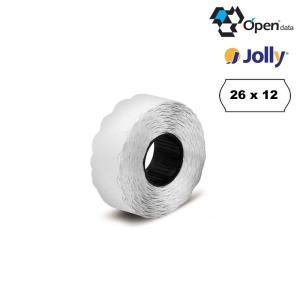 Jolly etichette permanenti conf. da 10 rotoli per prezzatrice dimensione 26x12 mm colore bianco