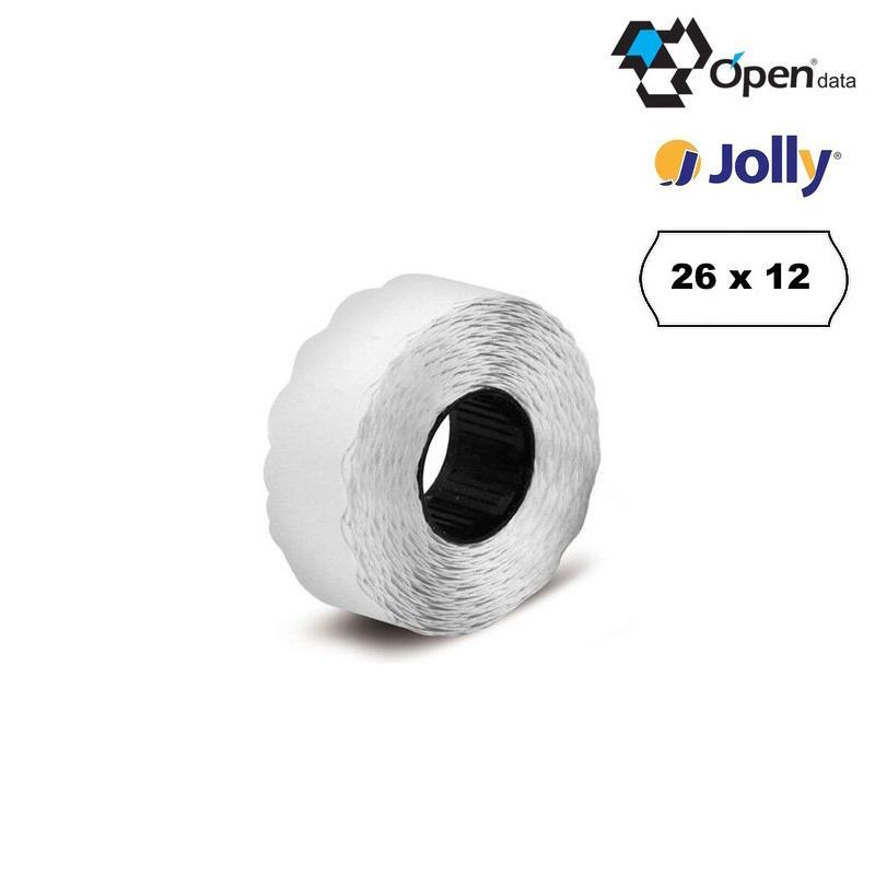open data open data jolly etichette permanenti conf. da 10 rotoli per prezzatrice dimensione 26x12 mm colore bianco - foto 1