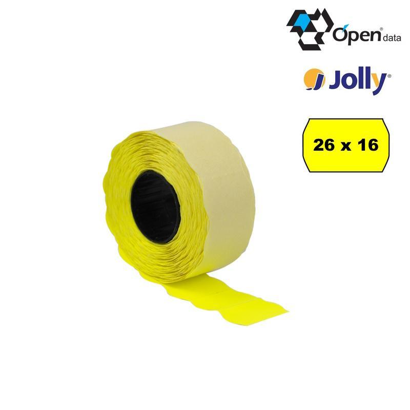 open data open data jolly etichette removibili conf. da 10 rotoli per prezzatrice dimensione 26x16 mm colore giallo - foto 1