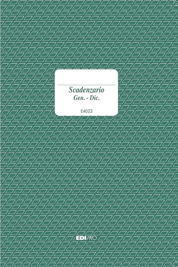 edipro edipro 6pz e4023 scadenzario gennaio-dicembre con spirale e indici plastificati 36 fogli formato a5 - foto 1
