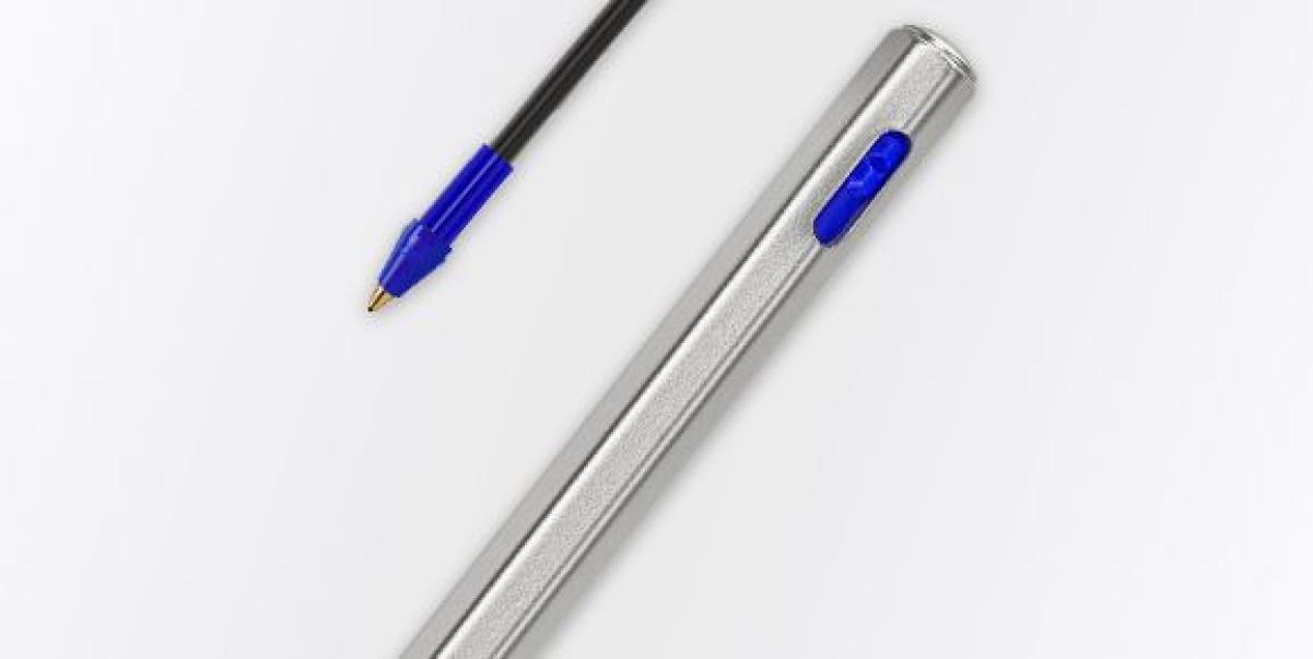 bic bic cristal metal re-new penna a sfera ricaricabile punta media da 1 mm + 2 refill colore blu - foto 2